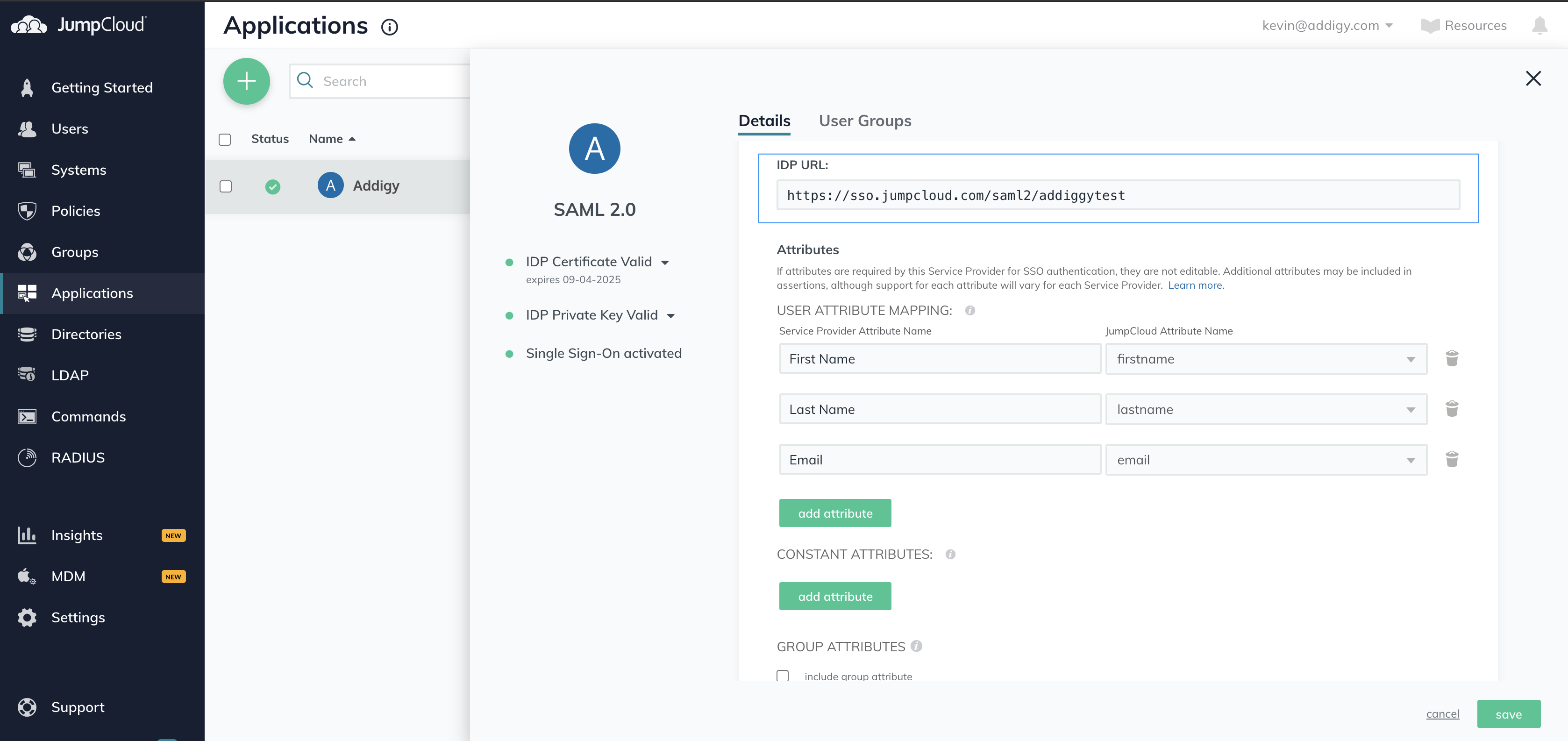 JumpCloud SSO Using Addigy's Google SSO (SAML) Integration – Addigy